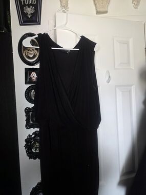 Classic Black Sleeveless Wrap-Front Jumpsuit